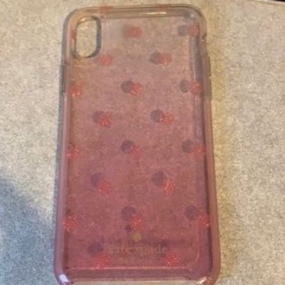 Kate Spade Red Glitter Polka Dot iPhone Case